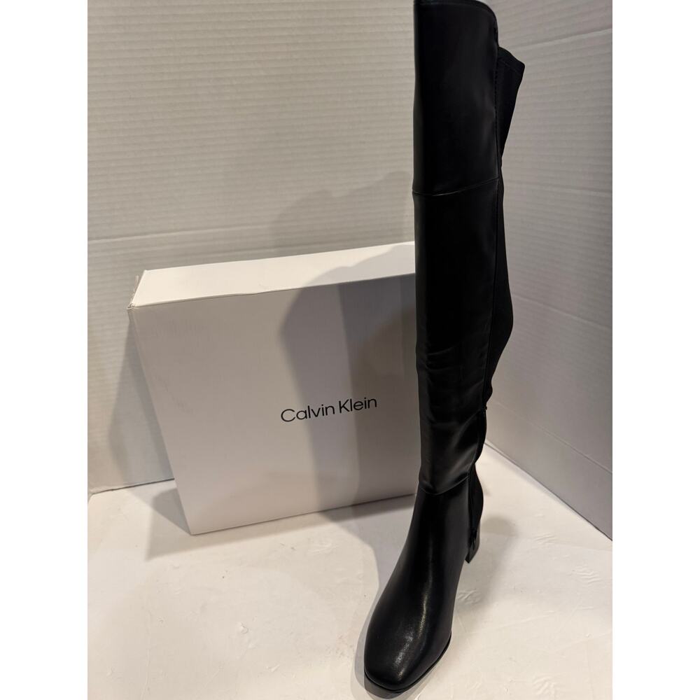 Calvin Klein Womens PEMMIE Solid Over-The-Knee Boots Black 7 M new - Picture 6 of 6